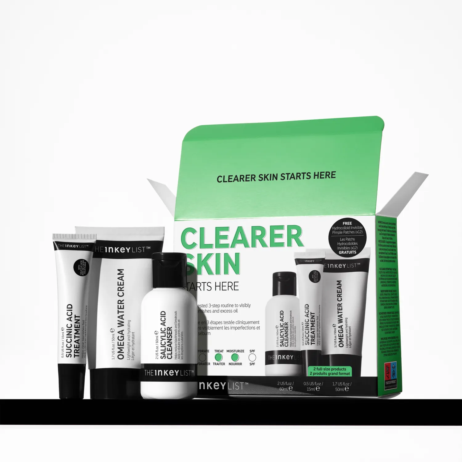 THE INKEY LIST Clearer Skin Trio soin visage boutons acide