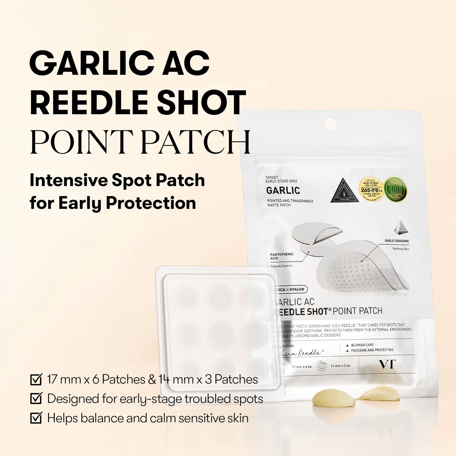 VT Cosmetics Garlic AC Reedle Shot patch boutons ail