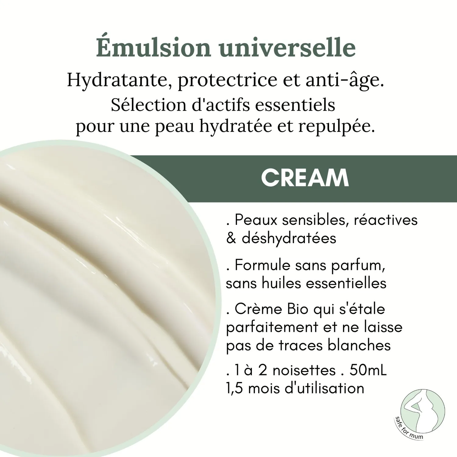 Les Huilettes Émulsion Universelle Cream crème sensible sans parfum