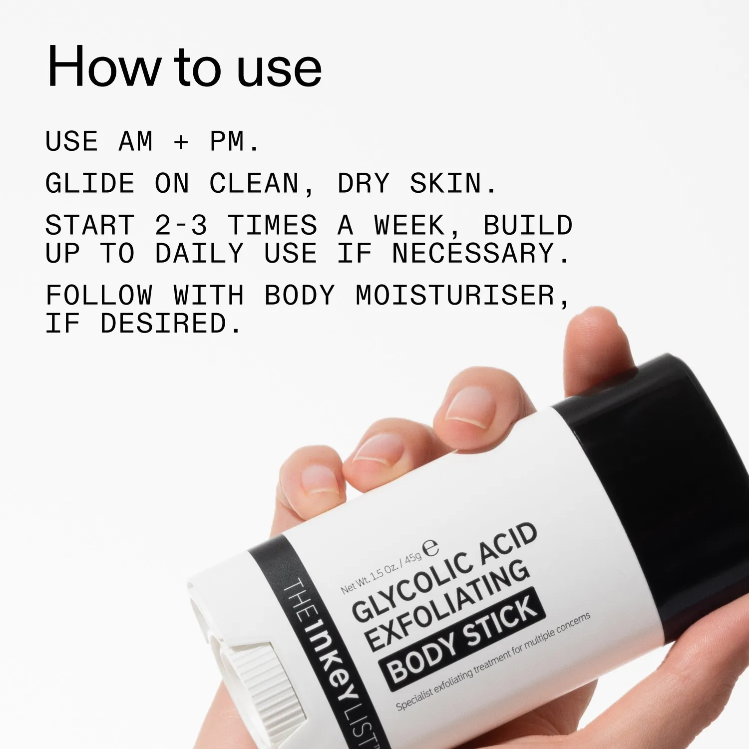 THE INKEY LIST Glycolic Acid duo sticks corps exfoliant