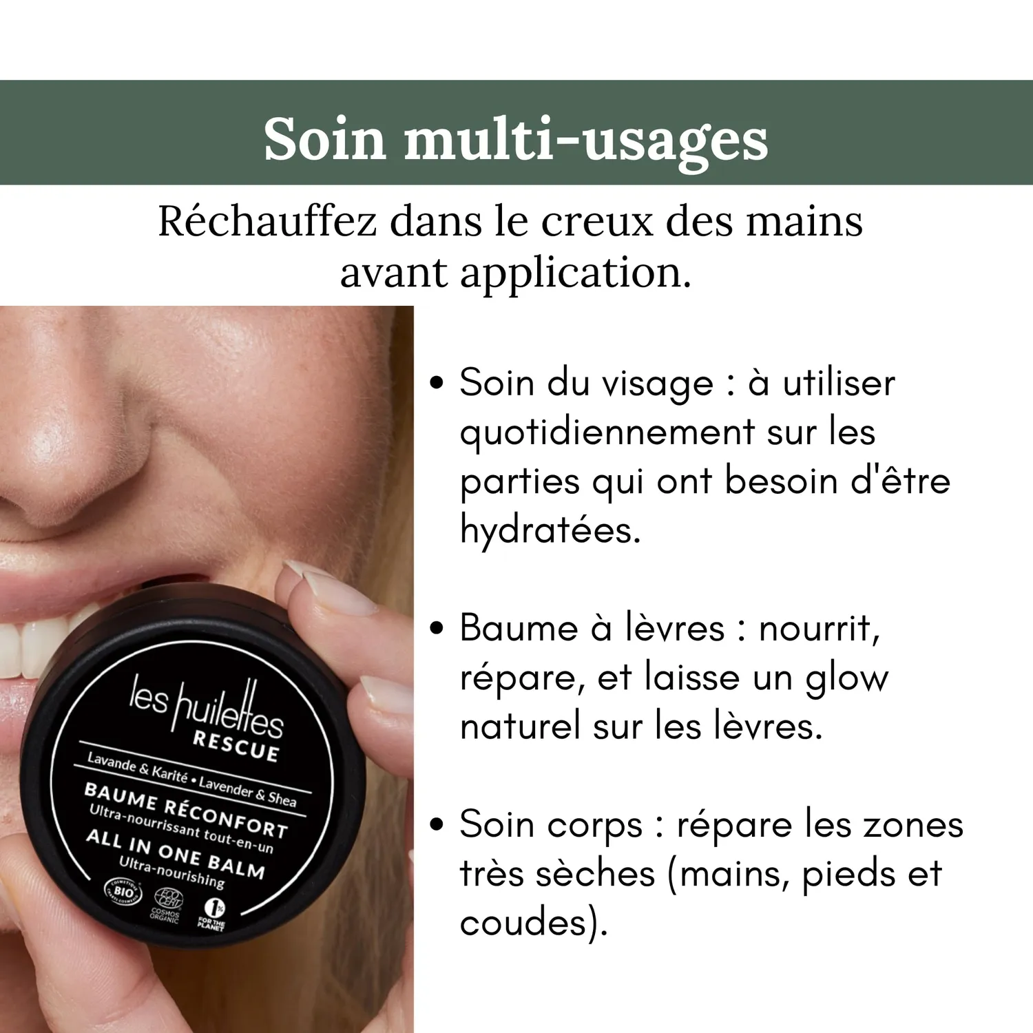 Les Huilettes Baume SOS All-in-One baume lèvres visage nourrissant